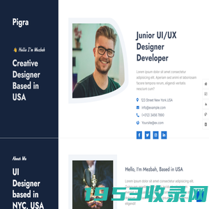 Pigra - Personal Portfolio Website Template